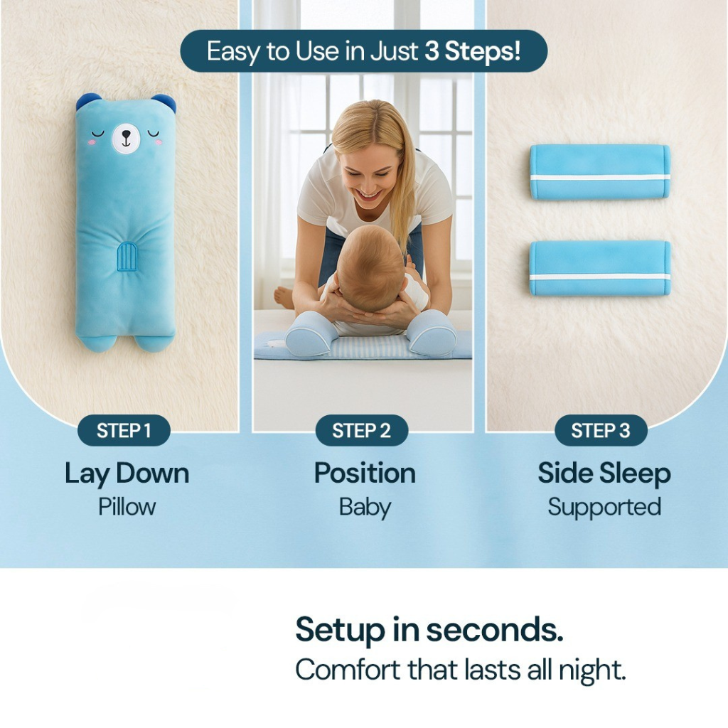 Baby Shaping Head Support Pillow - Assorted Colour